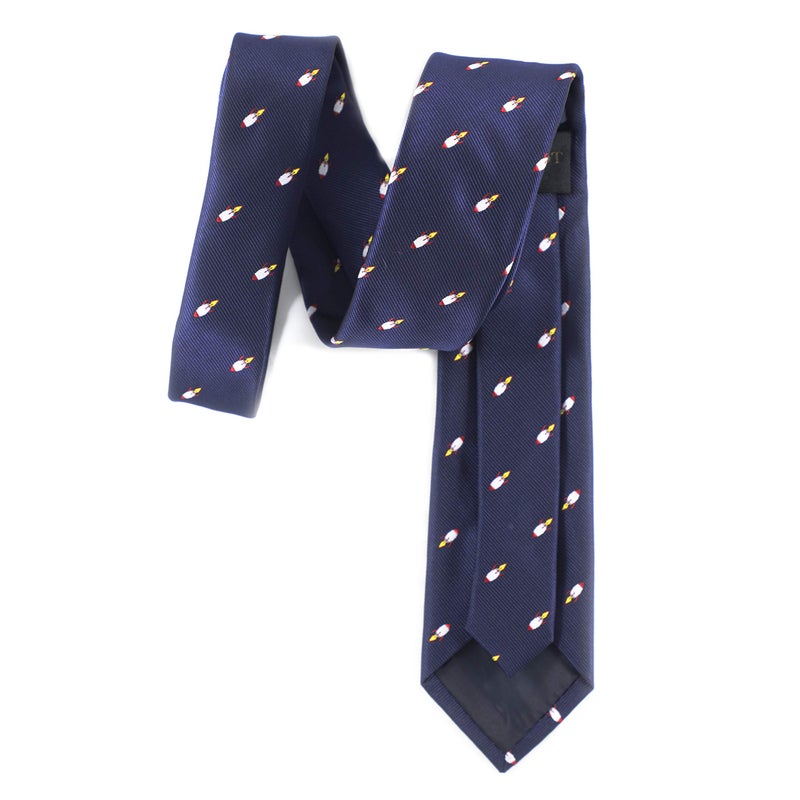 MENDEPOT Space Ties Airplanes Necktie Astronaut UFO Tie Men Birthday Father's Day Gift (Rocket) - Image 4